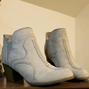 Tan Stitched Faux Suede Booties